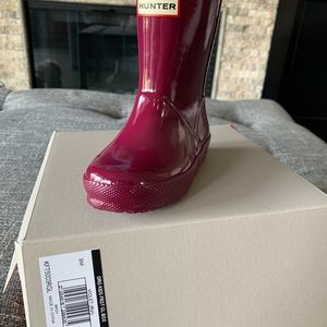 Hunter Original Kids First Gloss Rain Boot Violet Size 7B/8G